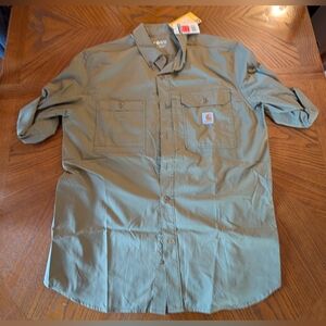 Carhartt NWT long sleeve tan force button down
